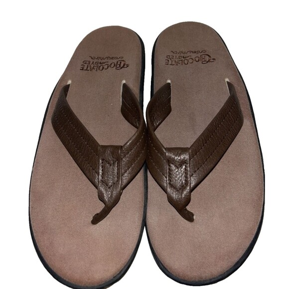 Island Pro Men’s Leather Thong Slides Brown size 9